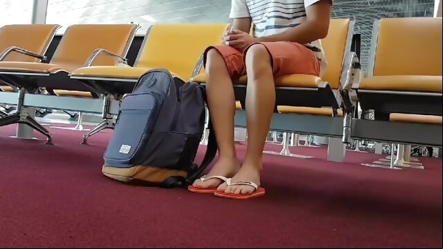 Boy put on flip flops gay porno amateur  handjob masturbation