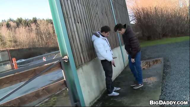 Hitch Hikers Love The gay porno outdoor  suck cum